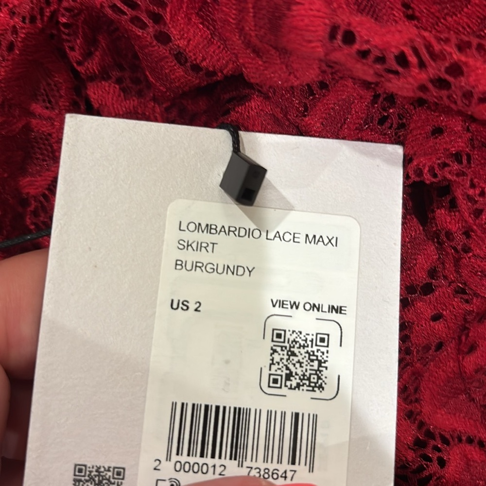 Princess Polly Lombardio Mesh Lace Maxi Skirt Burgundy - Picture 6 of 7